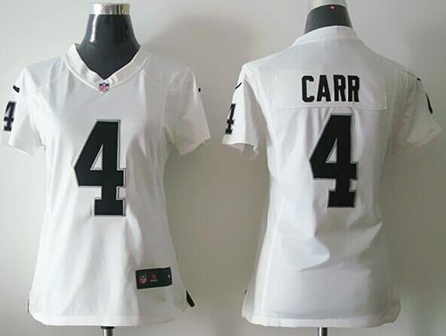 Raiders #4 Derek Carr White Women's Stitched Elite Jersey cheap jerseys for sale - CheapJerseys.Shop