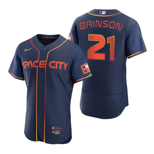 Houston Houston Astros #21 Lewis Brinson Navy Men's Authentic 2022 City Connect Jersey Men's cheap jerseys for sale - CheapJerseys.Shop