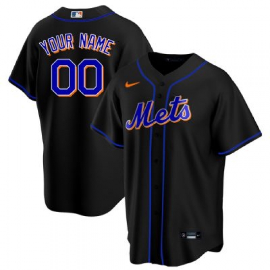 Men Women Youth Toddler New York Mets Black Custom Cool Base Jersey cheap jerseys for sale - CheapJerseys.Shop