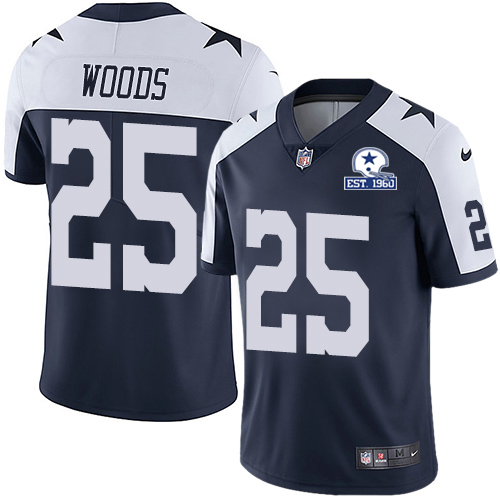Dallas Cowboys #25 Xavier Woods Navy Blue Thanksgiving Men's Stitched With Established In 1960 Patch Vapor Untouchable Limited Throwback Jersey Me cheap jerseys for sale - CheapJerseys.Shop