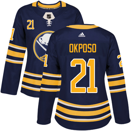Buffalo Sabres #21 Kyle Okposo Navy Blue Home Authentic Women's Stitched Jersey Womens cheap jerseys for sale - CheapJerseys.Shop