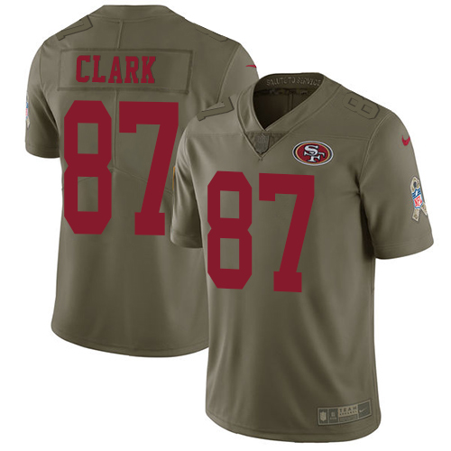 San Francisco 49ers #87 Dwight Clark Olive Men's Stitched Limited 2017 Salute to Service Jersey Men's cheap jerseys for sale - CheapJerseys.Shop