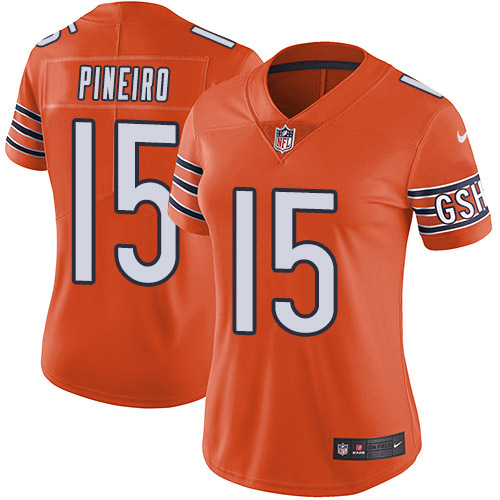 Chicago Bears #15 Eddy Pineiro Orange Women's Stitched Limited Rush Jersey Womens cheap jerseys for sale - CheapJerseys.Shop