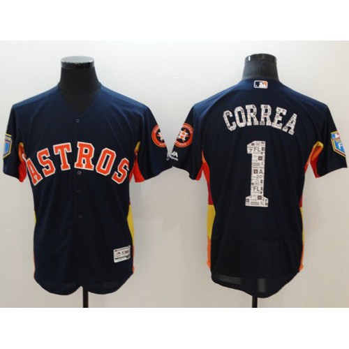 Houston Astros #1 Carlos Correa Navy Blue 2018 Spring Training Authentic Flex Base Stitched Jersey Men's cheap jerseys for sale - CheapJerseys.Shop