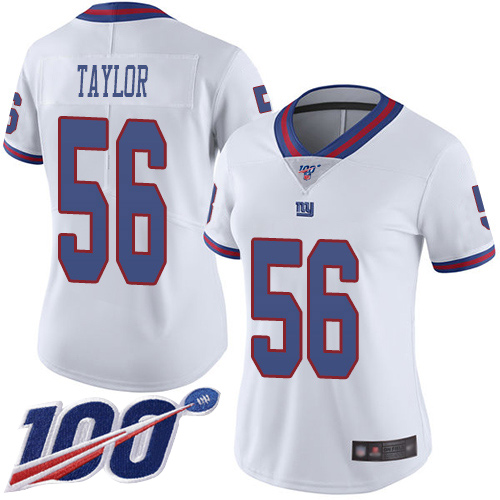 Giants #56 Lawrence Taylor White Women's Stitched Limited Rush 100th Season Jersey cheap jerseys for sale - CheapJerseys.Shop