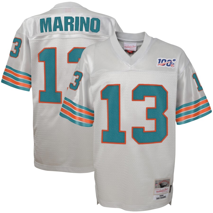 Youth Miami Dolphins #13 Dan Marino Mitchell & Ness Platinum 100 Retired Player Legacy Jersey cheap jerseys for sale - CheapJerseys.Shop