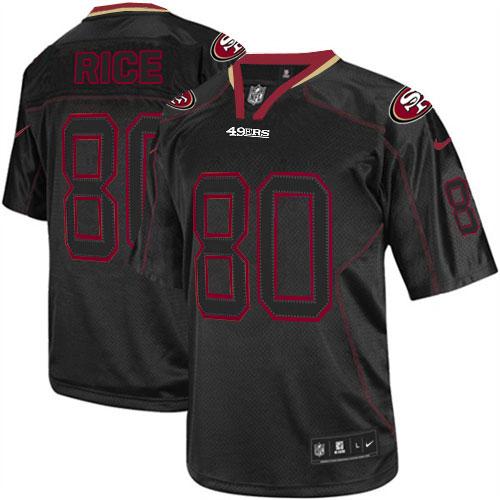 49ers #80 Jerry Rice Lights Out Black Men's Stitched Elite Jersey cheap jerseys for sale - CheapJerseys.Shop
