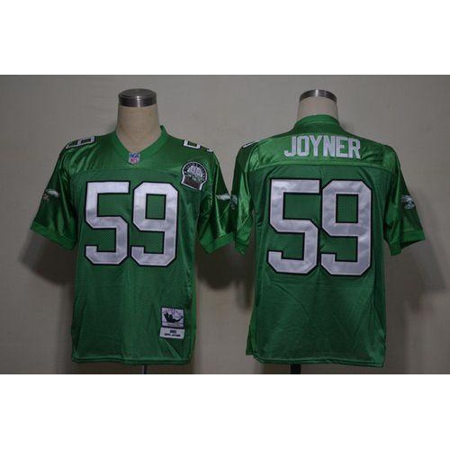 Mitchell And Ness Philadelphia Eagles #59 Seth Joyner Green Stitched Throwback Jersey Men's cheap jerseys for sale - CheapJerseys.Shop