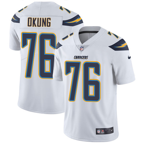 Los Angeles Chargers #76 Russell Okung White Men's Stitched Vapor Untouchable Limited Jersey Men's cheap jerseys for sale - CheapJerseys.Shop