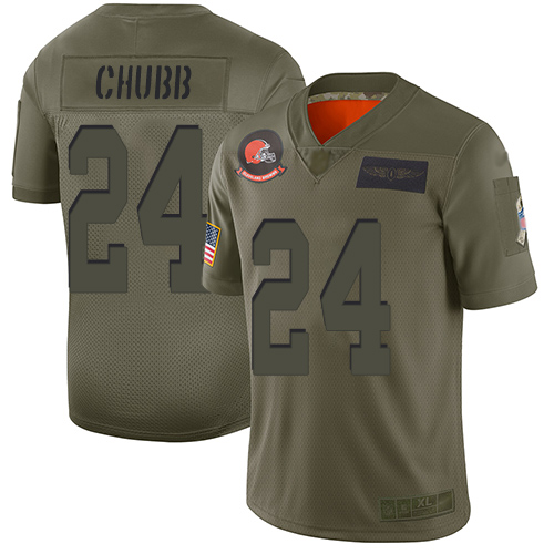 Browns #24 Nick Chubb Camo Youth Stitched Limited 2019 Salute To Service Jersey cheap jerseys for sale - CheapJerseys.Shop