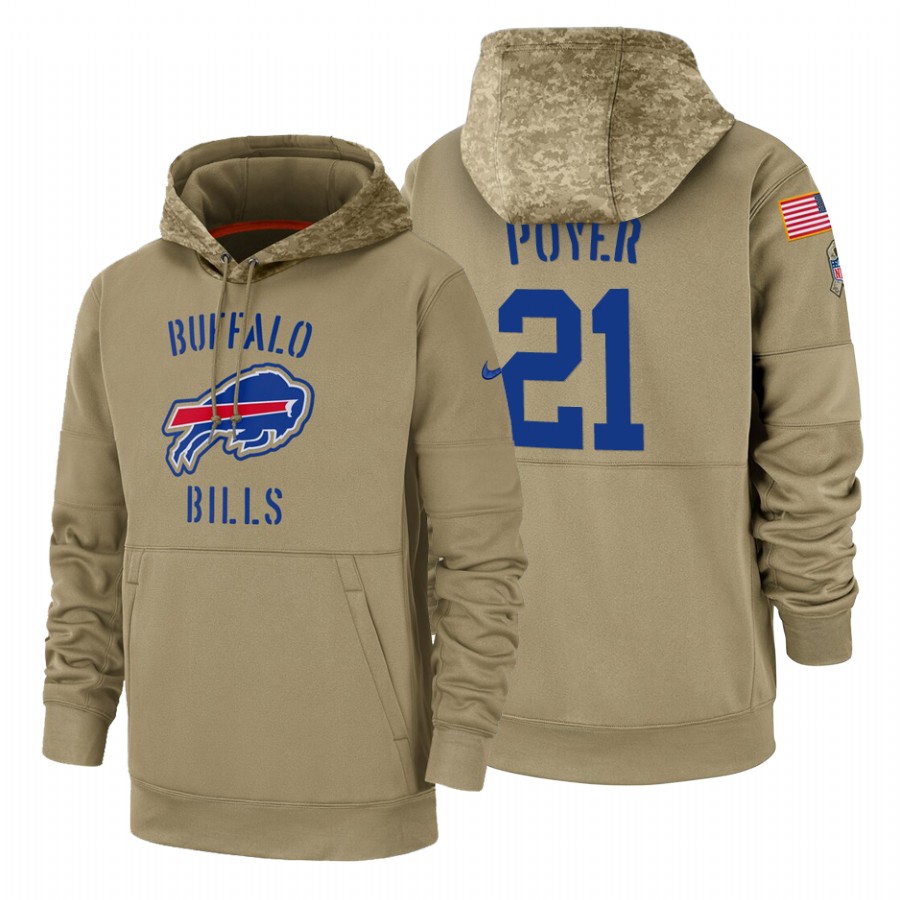 Buffalo Bills #21 Jordan Poyer Tan 2019 Salute To Service Name & Number Sideline Therma Pullover Hoodie cheap jerseys for sale - CheapJerseys.Shop