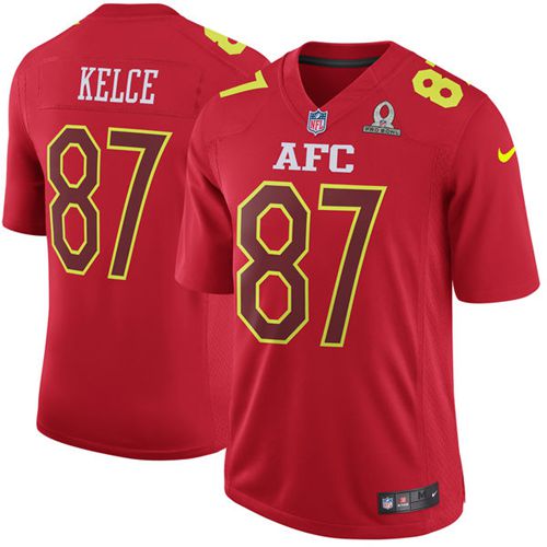 Chiefs #87 Travis Kelce Red Men's Stitched Game AFC 2017 Pro Bowl Jersey cheap jerseys for sale - CheapJerseys.Shop