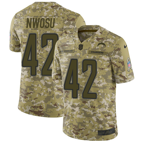 Los Angeles Chargers #42 Uchenna Nwosu Camo Men's Stitched Limited 2018 Salute To Service Jersey Men's cheap jerseys for sale - CheapJerseys.Shop