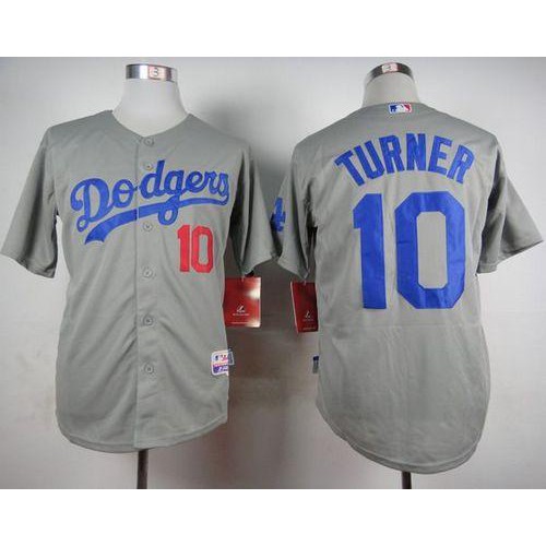 Los Angeles Dodgers #10 Justin Turner Grey Cool Base Stitched Jersey Men's cheap jerseys for sale - CheapJerseys.Shop