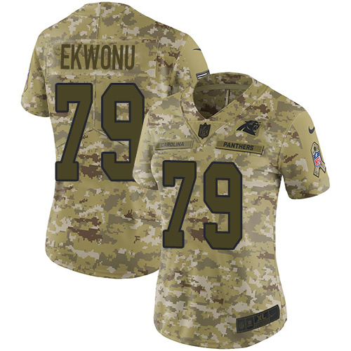 Panthers #79 Ikem Ekwonu Camo Women's Stitched Limited 2018 Salute To Service Jersey cheap jerseys for sale - CheapJerseys.Shop