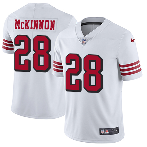 San Francisco 49ers #28 Jerick McKinnon White Rush Youth Stitched Vapor Untouchable Limited Jersey Youth cheap jerseys for sale - CheapJerseys.Shop