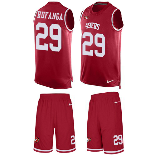 49ers #29 Talanoa Hufanga Red Team Color Men's Stitched Limited Tank Top Suit Jersey cheap jerseys for sale - CheapJerseys.Shop