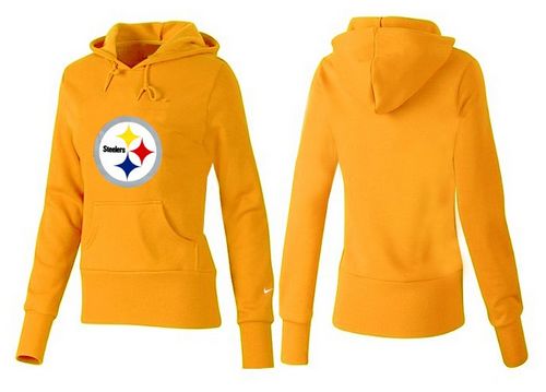 Women's Pittsburgh Steelers Logo Pullover Hoodie Yellow cheap jerseys for sale - CheapJerseys.Shop