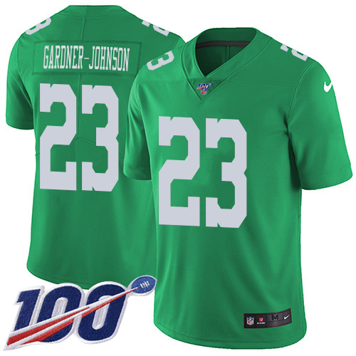Eagles #23 C.J. Gardner-Johnson Green Youth Stitched Limited Rush 100th Season Jersey cheap jerseys for sale - CheapJerseys.Shop