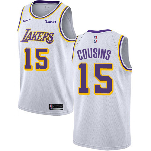 Los Angeles Lakers #15 DeMarcus Cousins White Swingman Association Edition Jersey Mens cheap jerseys for sale - CheapJerseys.Shop