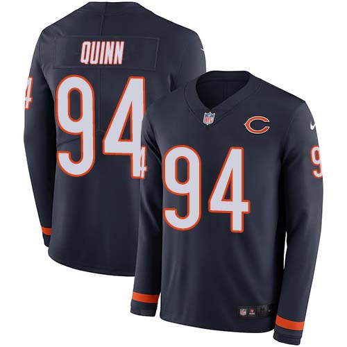 Chicago Bears #94 Robert Quinn Navy Blue Team Color Men's Stitched Limited Therma Long Sleeve Jersey Men's cheap jerseys for sale - CheapJerseys.Shop