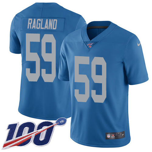 Detroit Lions #59 Reggie Ragland Blue Throwback Men's Stitched 100th Season Vapor Untouchable Limited Jersey Men's cheap jerseys for sale - CheapJerseys.Shop