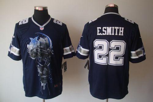 Cowboys #22 Emmitt Smith Navy Blue Team Color Men's Stitched Helmet Tri-Blend Limited Jersey cheap jerseys for sale - CheapJerseys.Shop