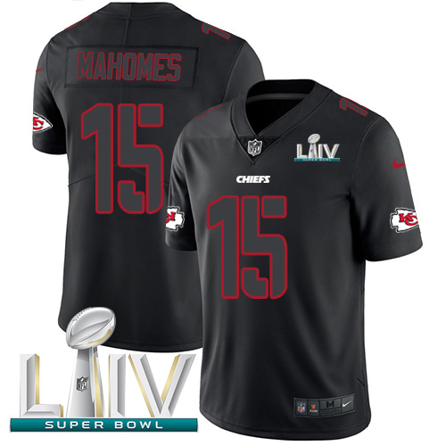 Chiefs #15 Patrick Mahomes Black Super Bowl LIV 2020 Men's Stitched Limited Rush Impact Jersey cheap jerseys for sale - CheapJerseys.Shop