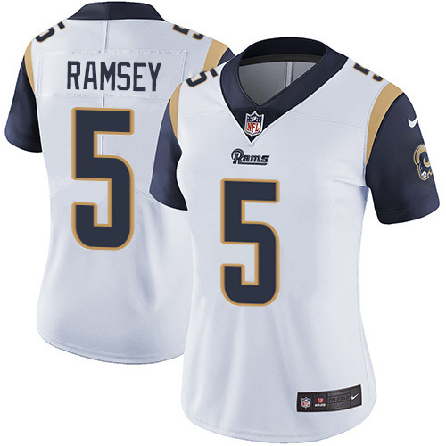 Rams #5 Jalen Ramsey White Women's Stitched Vapor Untouchable Limited Jersey cheap jerseys for sale - CheapJerseys.Shop