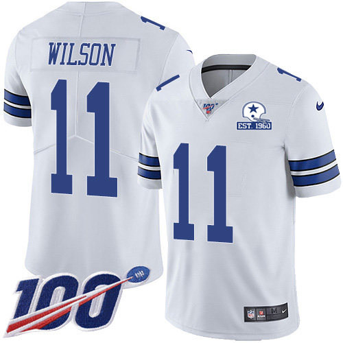 Dallas Cowboys #11 Cedrick Wilson White Men's Stitched With Established In 1960 Patch 100th Season Vapor Untouchable Limited Jersey Men's cheap jerseys for sale - CheapJerseys.Shop
