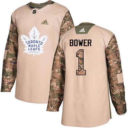 Maple Toronto Maple Leafs #1 Johnny Bower Camo Authentic 2017 Veterans Day Stitched Jersey Men's cheap jerseys for sale - CheapJerseys.Shop