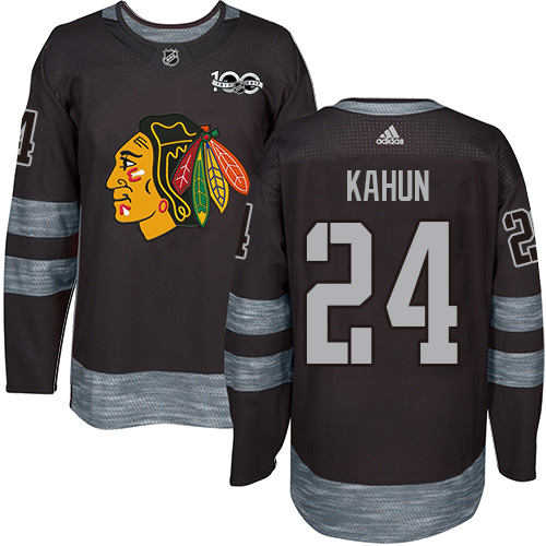 Chicago Blackhawks #24 Dominik Kahun Black 1917-2017 100th Anniversary Stitched Jersey Men's cheap jerseys for sale - CheapJerseys.Shop