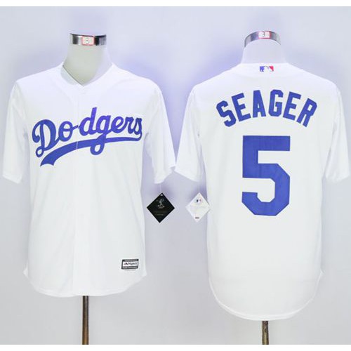 Los Angeles Dodgers #5 Corey Seager White New Cool Base Stitched Jersey Men's cheap jerseys for sale - CheapJerseys.Shop