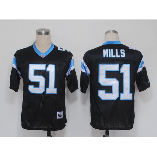 Mitchell And Ness Carolina Panthers #51 Sam Mills Black Stitched Jersey Men's cheap jerseys for sale - CheapJerseys.Shop