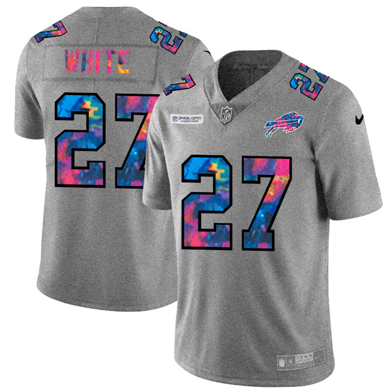 Buffalo Bills #27 Tre'Davious White Men's Multi-Color 2020 Crucial Catch Jersey Greyheather cheap jerseys for sale - CheapJerseys.Shop