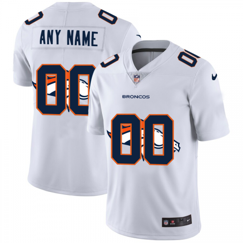 Denver Broncos Custom White Men's Team Logo Dual Overlap Limited Jersey cheap jerseys for sale - CheapJerseys.Shop