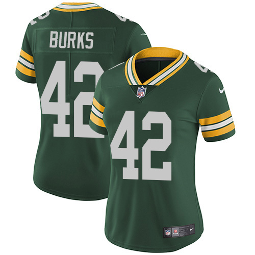 Green Bay Packers #42 Oren Burks Green Team Color Women's Stitched Vapor Untouchable Limited Jersey Womens cheap jerseys for sale - CheapJerseys.Shop