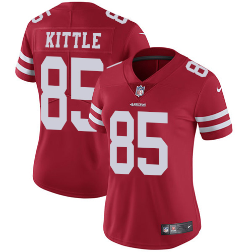 49ers #85 George Kittle Red Team Color Women's Stitched Vapor Untouchable Limited Jersey cheap jerseys for sale - CheapJerseys.Shop