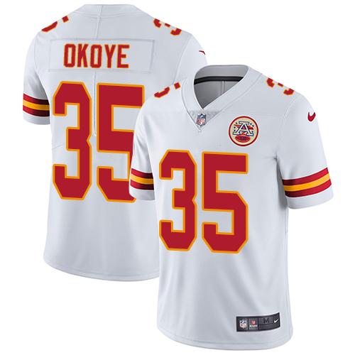Kansas City Chiefs #35 Christian Okoye White Men's Stitched Vapor Untouchable Limited Jersey Men's cheap jerseys for sale - CheapJerseys.Shop