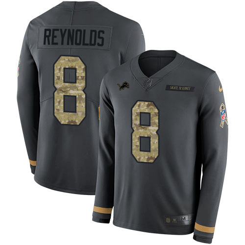 Lions #8 Josh Reynolds Anthracite Salute To Service Youth Stitched Limited Therma Long Sleeve Jersey cheap jerseys for sale - CheapJerseys.Shop