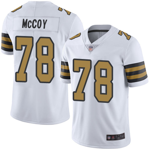 New Orleans Saints #78 Erik McCoy White Men's Stitched Limited Rush Jersey Men's cheap jerseys for sale - CheapJerseys.Shop