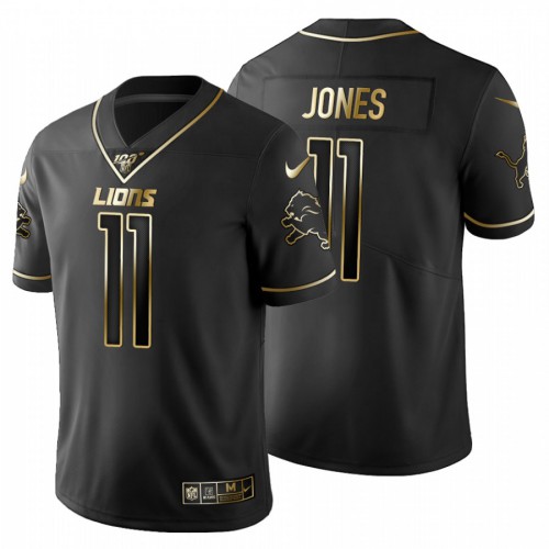 Detroit Detroit Lions #11 Marvin Jones Men's Black Golden Limited 100 Jersey Men's cheap jerseys for sale - CheapJerseys.Shop