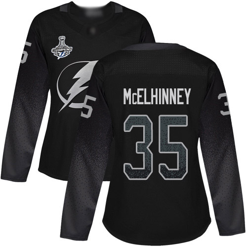 Tampa Bay Lightning #35 Curtis McElhinney Black Alternate Authentic Women's 2020 Stanley Cup Champions Stitched Jersey Womens cheap jerseys for sale - CheapJerseys.Shop