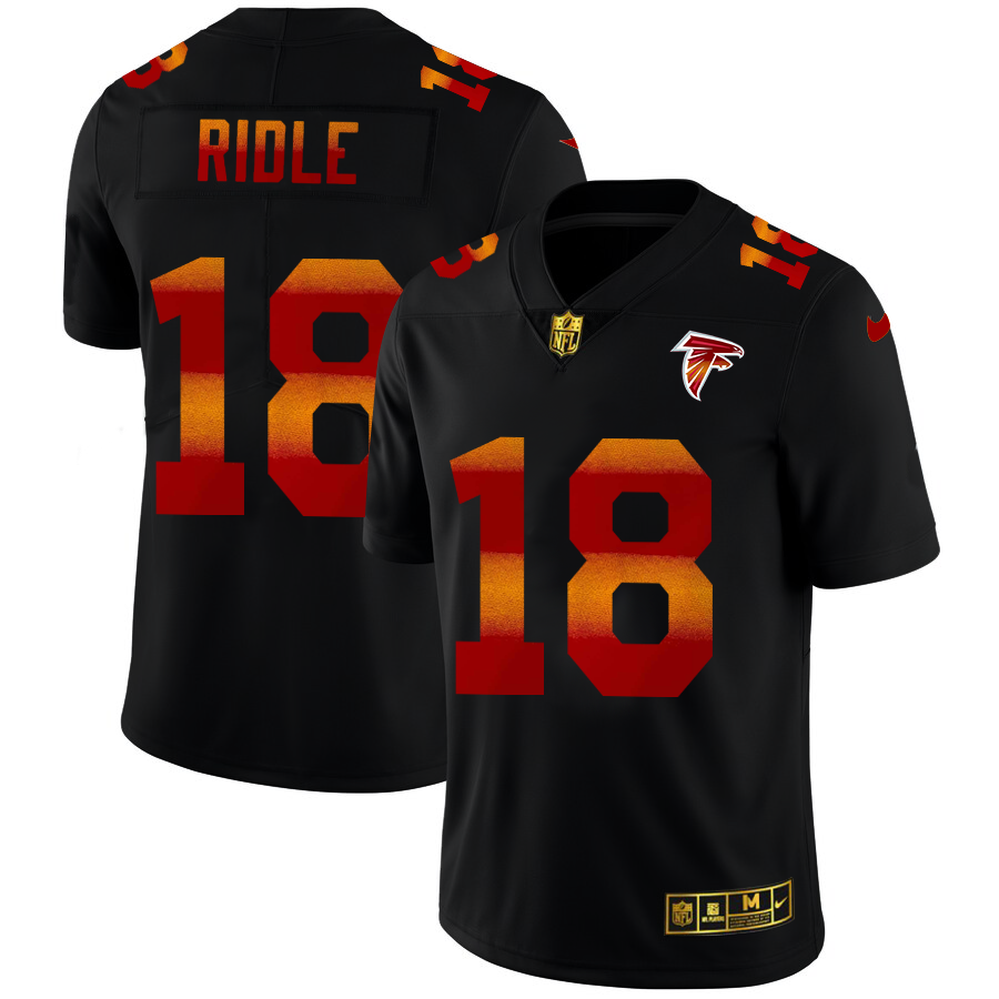 Atlanta Falcons #18 Calvin Ridley Men's Black Red Orange Stripe Vapor Limited Jersey cheap jerseys for sale - CheapJerseys.Shop