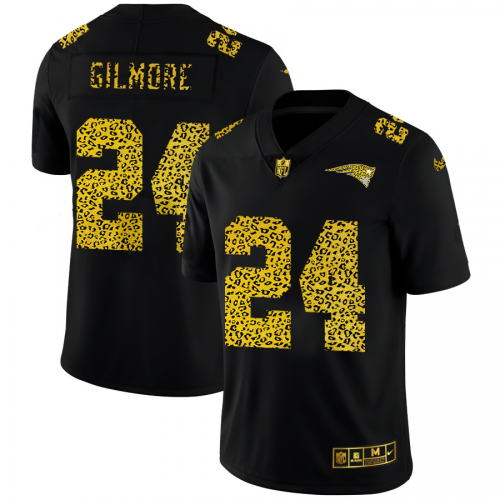 New England New England Patriots #24 Stephon Gilmore Men's Leopard Print Fashion Vapor Limited Jersey Black Men's cheap jerseys for sale - CheapJerseys.Shop