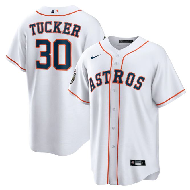 Houston Astros #30 Kyle Tucker White 2022 World Series Home Stitched Men's Jersey cheap jerseys for sale - CheapJerseys.Shop
