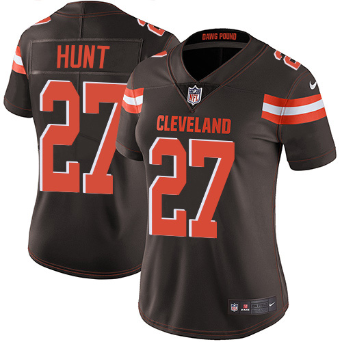 Cleveland Browns #27 Kareem Hunt Brown Team Color Women's Stitched Vapor Untouchable Limited Jersey Womens cheap jerseys for sale - CheapJerseys.Shop