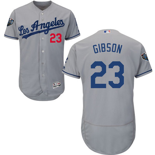 Los Angeles Dodgers #23 Kirk Gibson Grey Flexbase Authentic Collection 2018 World Series Stitched Jersey Men's cheap jerseys for sale - CheapJerseys.Shop