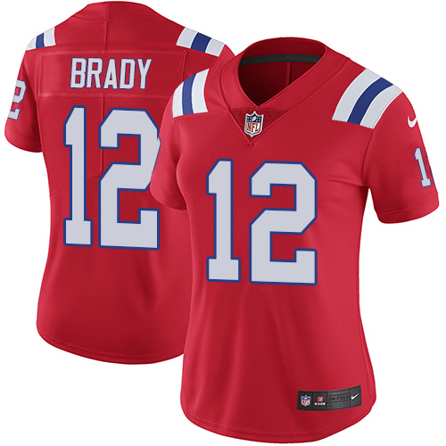 Patriots #12 Tom Brady Red Alternate Women's Stitched Vapor Untouchable Limited Jersey cheap jerseys for sale - CheapJerseys.Shop