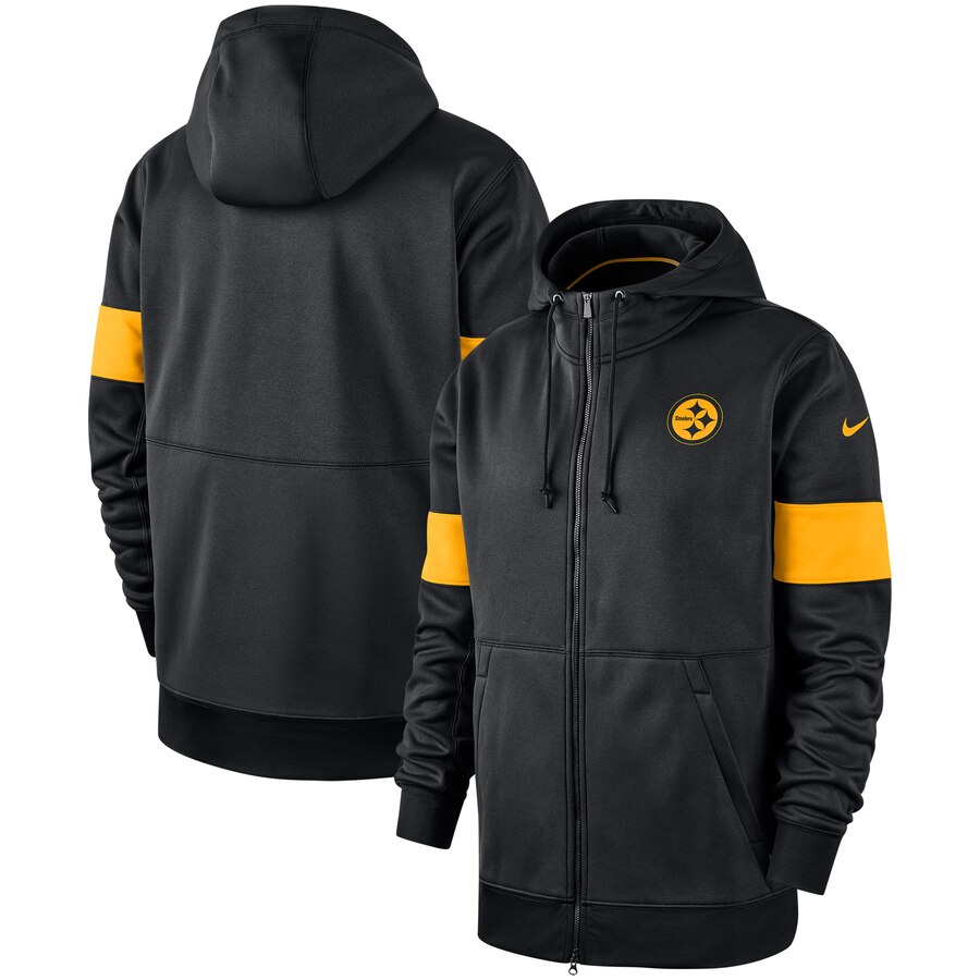 Pittsburgh Steelers Sideline Performance Full-Zip Hoodie Black cheap jerseys for sale - CheapJerseys.Shop